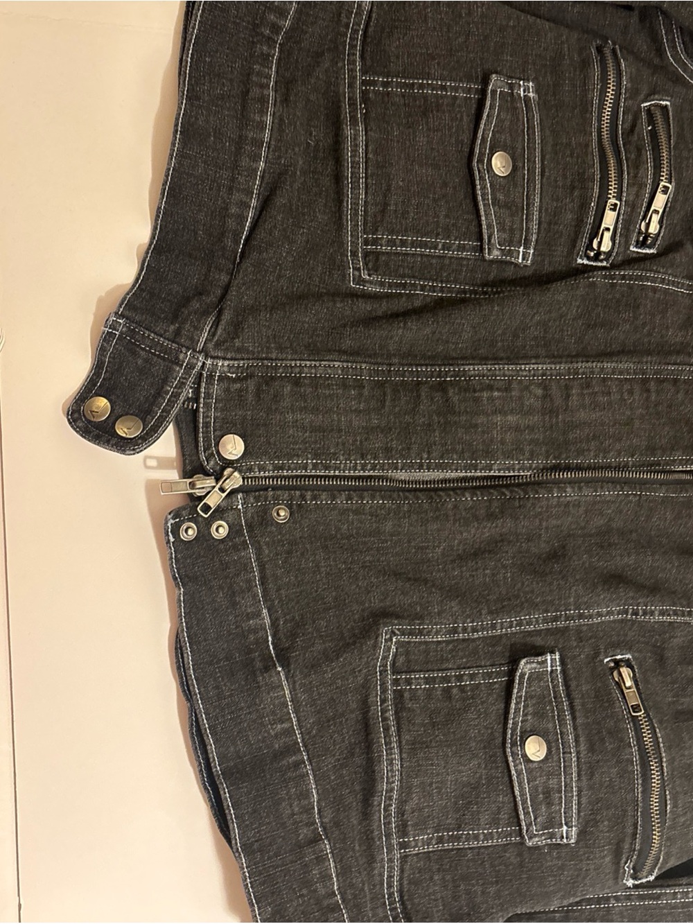 Lane Bryant Jacket Black Denim with zipper pockets. Biker, Punk, Goth - Picture 2 of 8